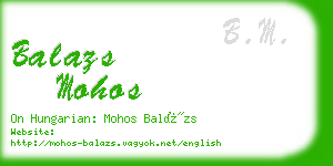 balazs mohos business card